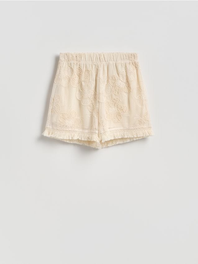 Shorts with embroidered print - RESERVED