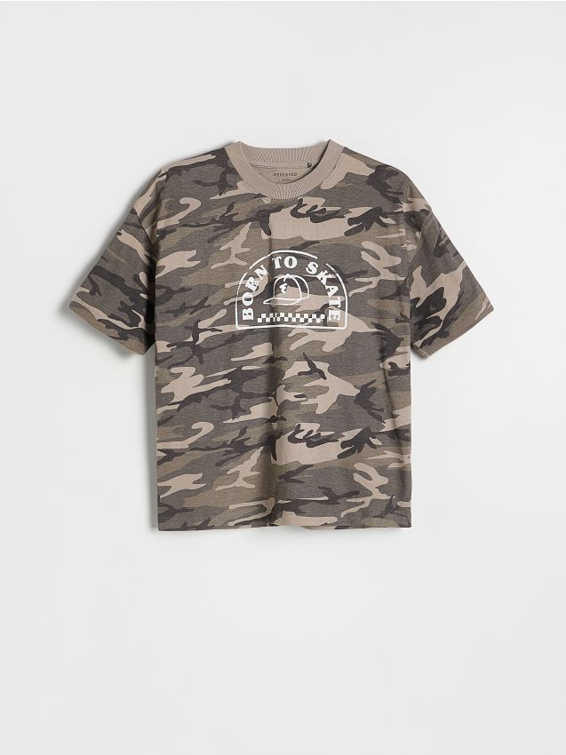 Cotton camo T-shirt - RESERVED