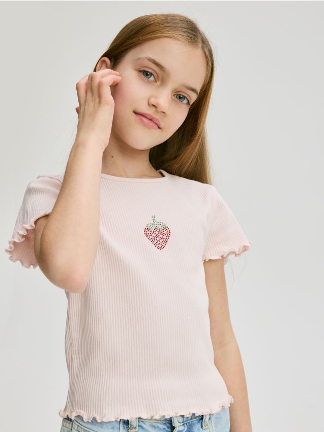 Reserved - GIRLS` T-SHIRT - roz-pastel