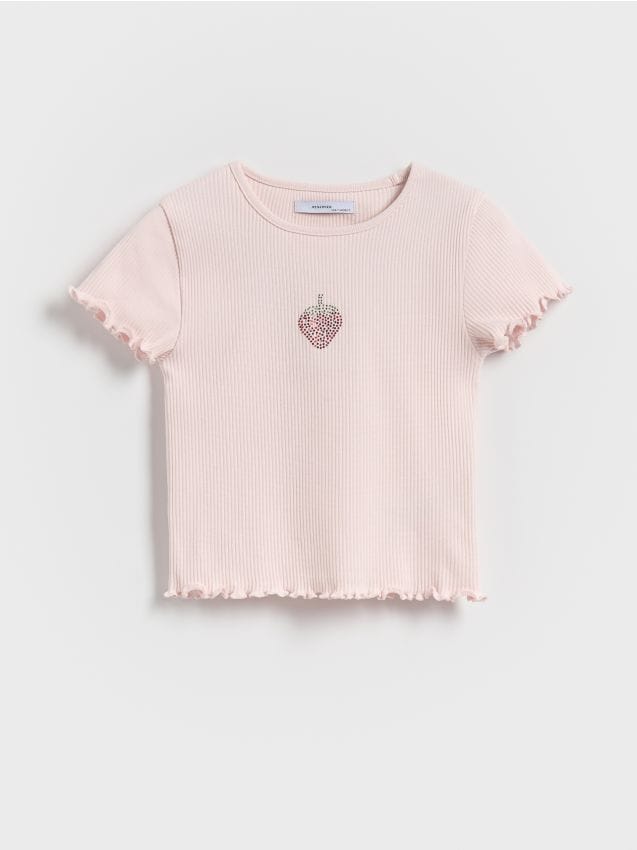 Ribbed t-shirt with appliqué - RESERVED