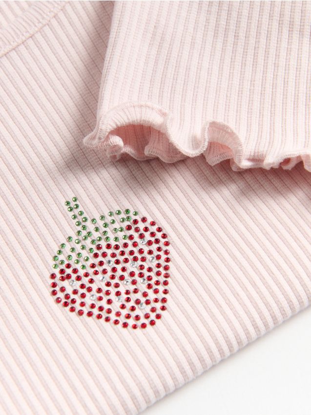 Ribbed top with applique - RESERVED