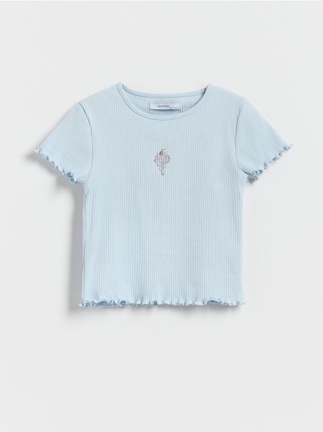 Geribd t-shirt met applicatie - RESERVED