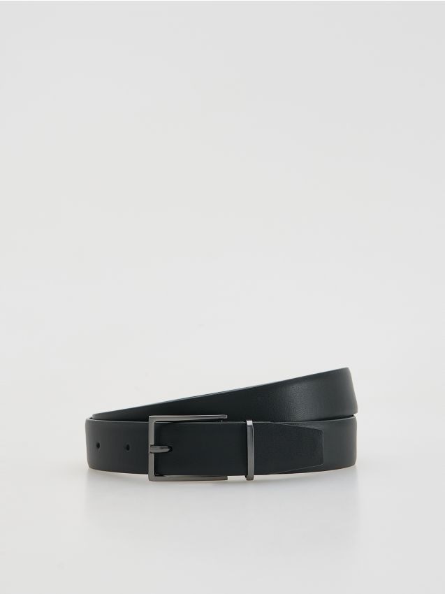 Reserved - Curea Din Materiale Combinate - negru