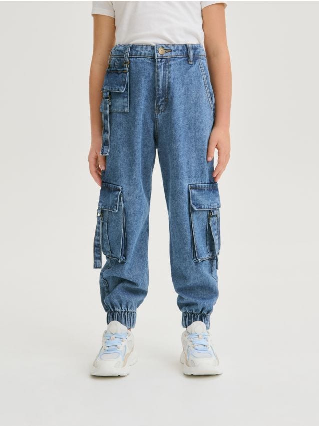 Reserved - pantaloni jogger classic denim - albastru