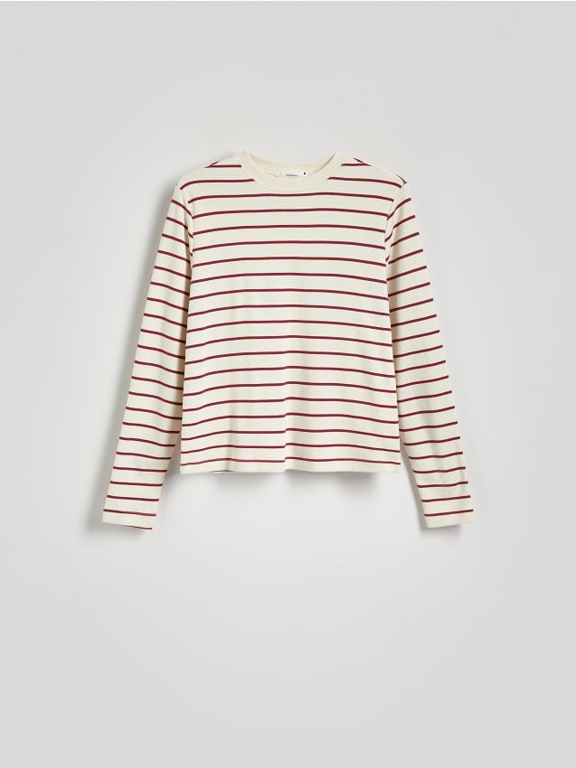 Mercerised cotton rich long sleeve T-shirt - RESERVED