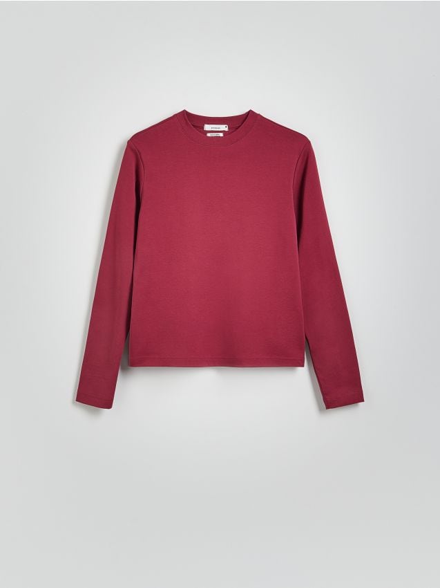 Mercerised cotton rich long sleeve T-shirt - RESERVED