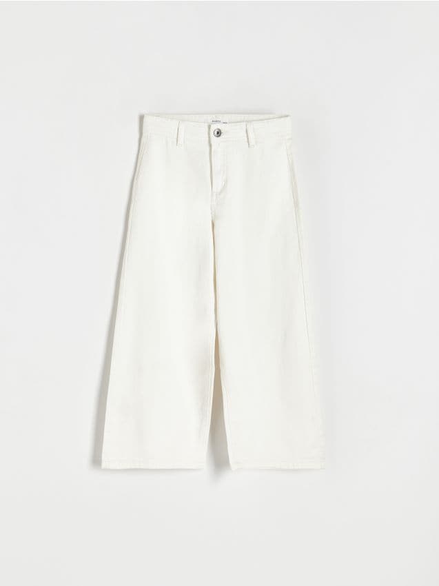 Reserved - blugi wide leg - crem