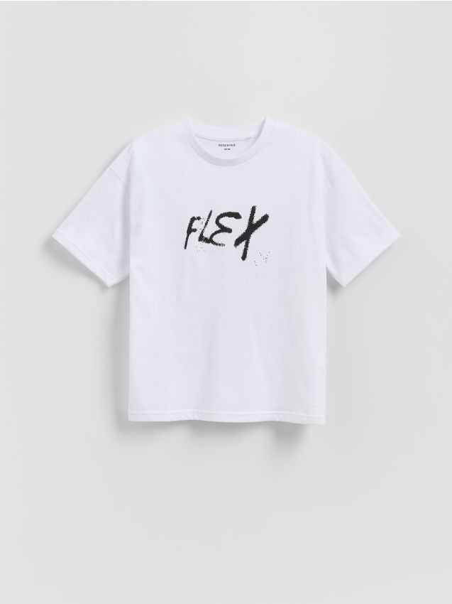 Cotton T-shirt with slogan - RESERVED