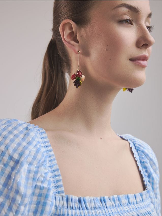 Dangle earrings with beads - RESERVED
