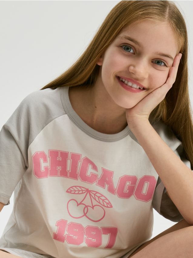 Kort T-shirt met print - RESERVED
