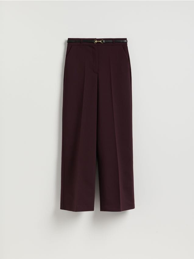 Reserved - Pantaloni cu curea - violet-închis