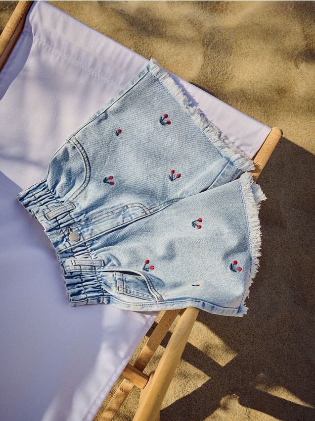 Embroidered denim shorts - RESERVED