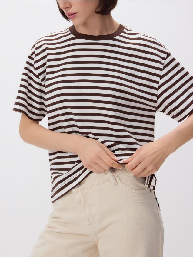 Stripe cotton T-shirt - RESERVED