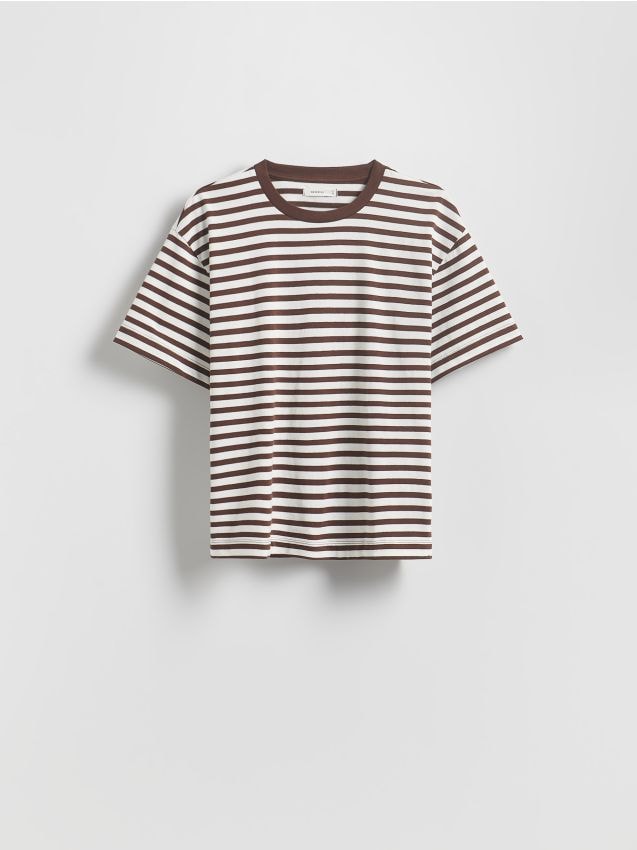 Stribet t-shirt i bomuld - RESERVED