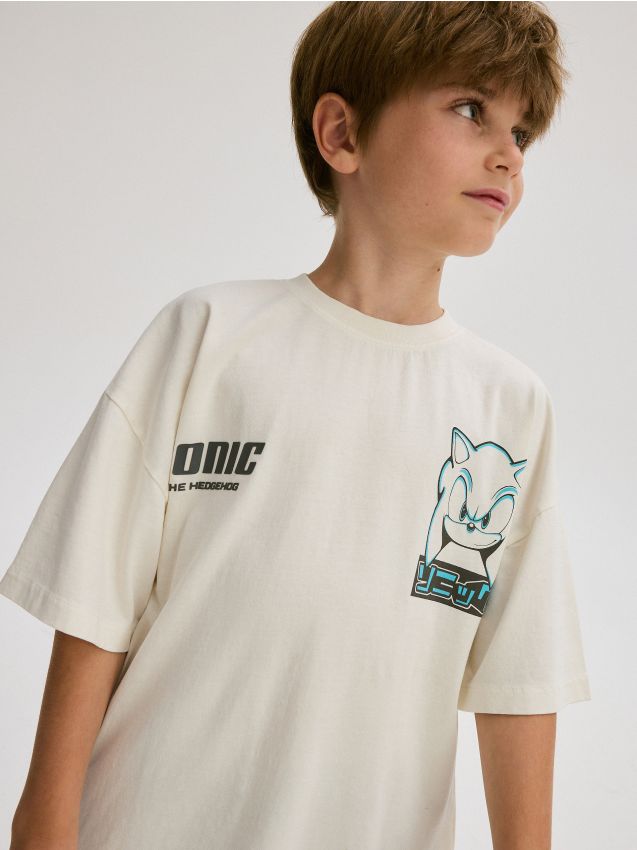 Reserved - tricou oversized sonic - crem