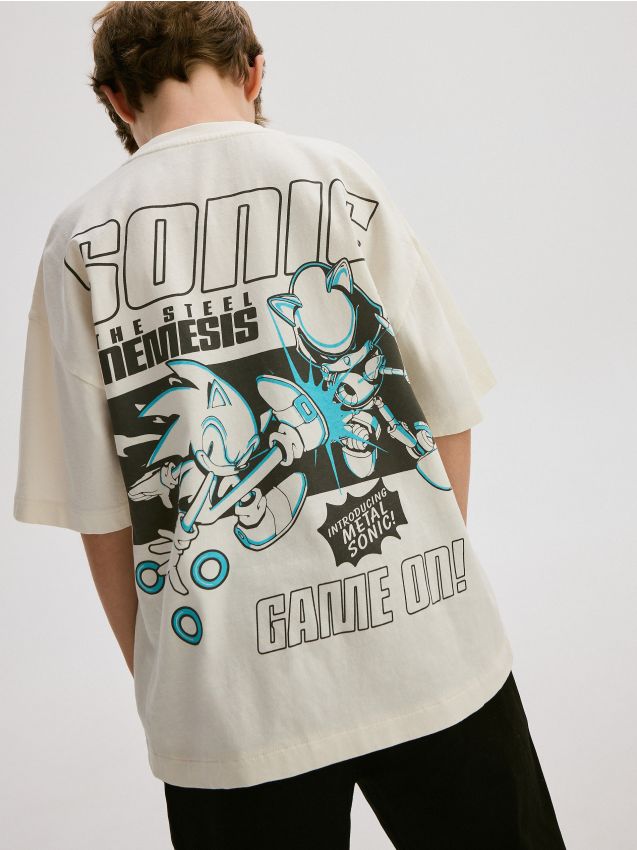 Reserved - Tricou oversized Sonic - crem