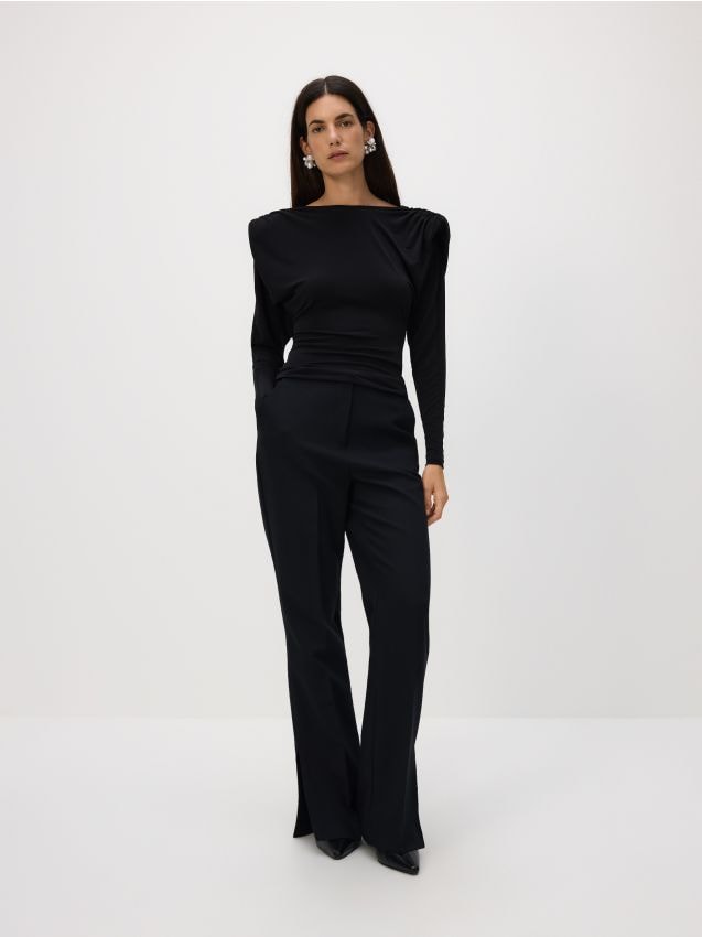 Reserved - LADIES` TROUSERS - negru
