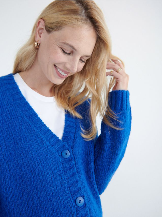 Cardigan cu adaos de lână - indigo - RESERVED