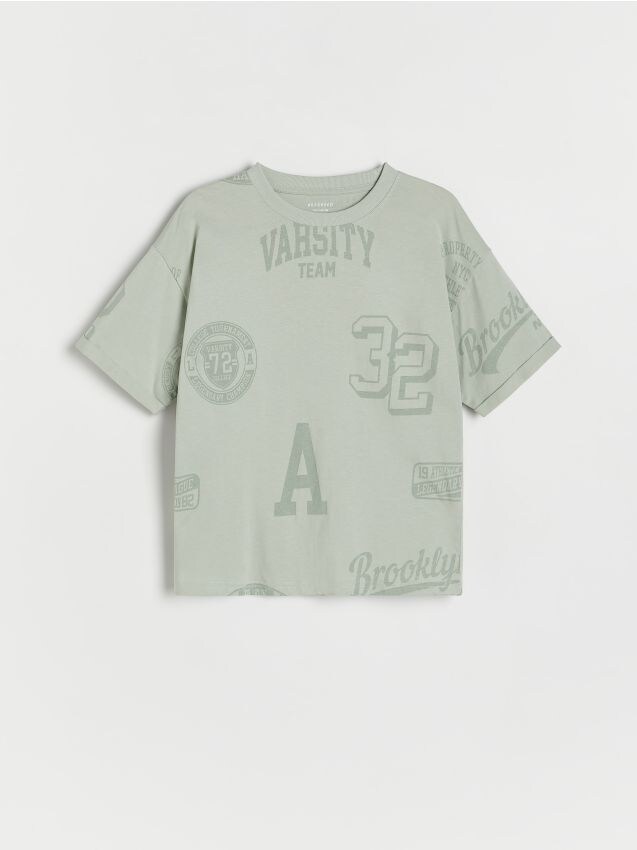 Reserved - tricou oversized - verde-mentă