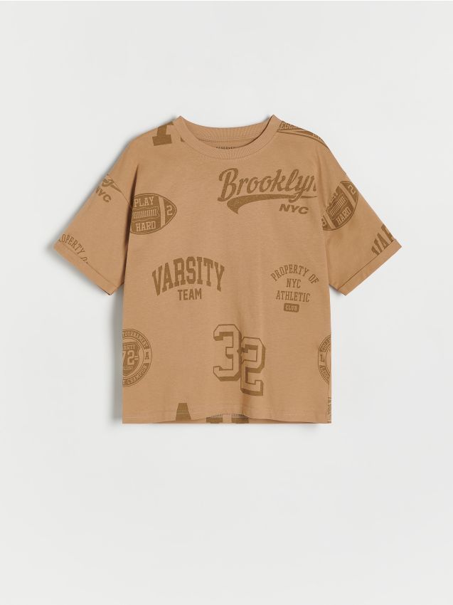 Reserved - tricou oversized - maro