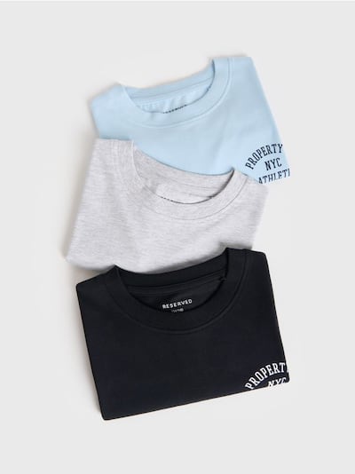 T-Shirt aus Baumwolle, 3er-Pack