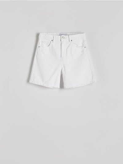 Denim shorts with wash effect