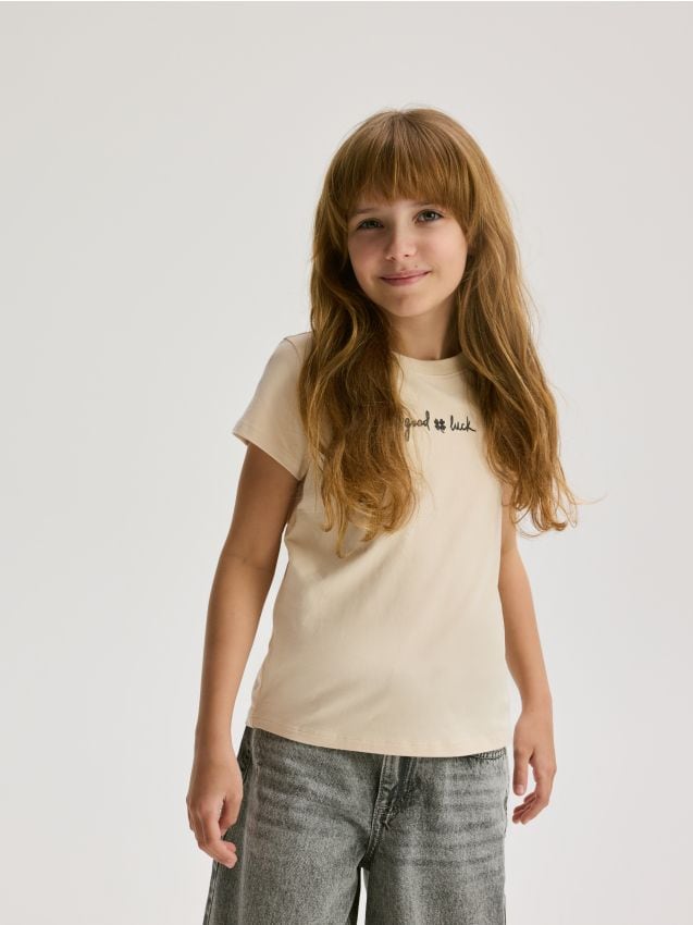 Cotton T-shirts with embroidery detail 2 pack - RESERVED
