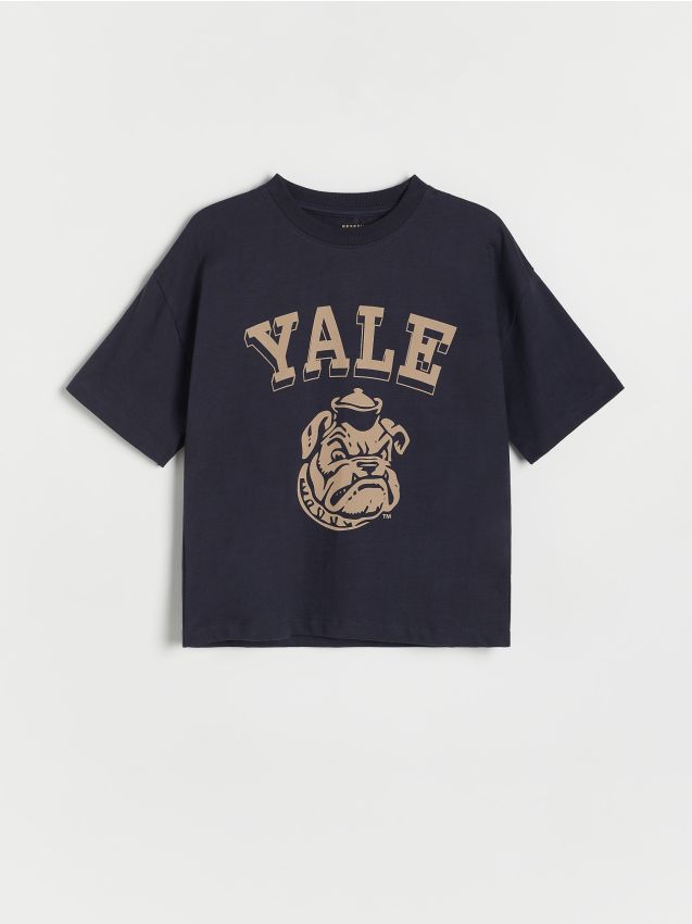 Reserved - Tricou oversized Yale - Albastru metalizat