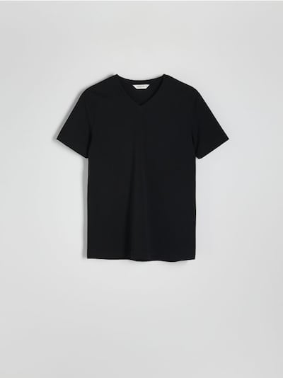 Slim fit T-shirt met V-hals