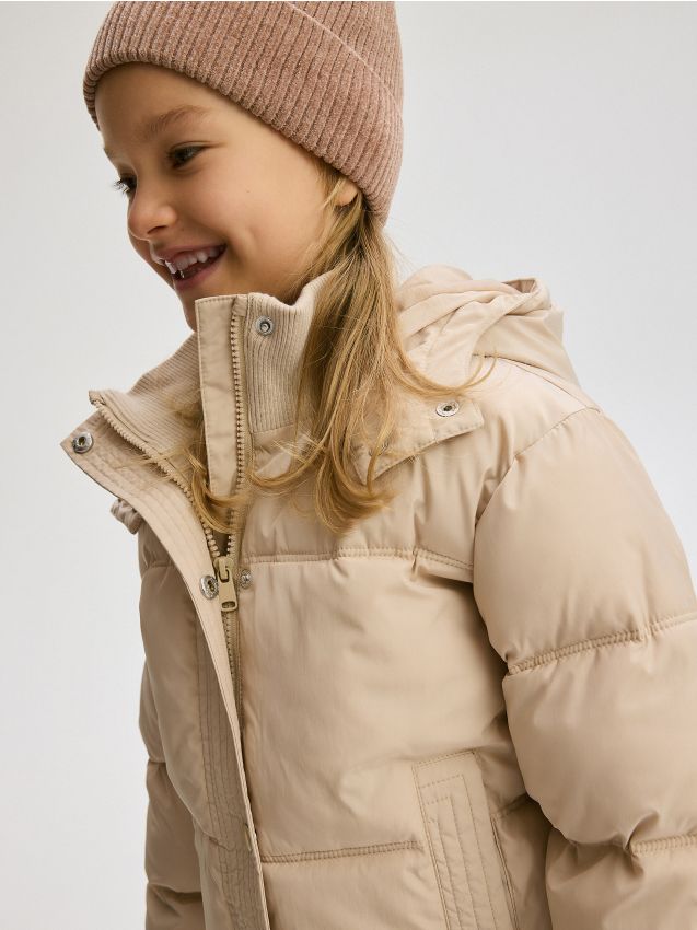 Reserved - Geacă cu inserții contrastante - bej