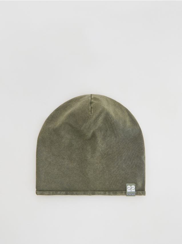 Cotton rich beanie with patch - RESERVED