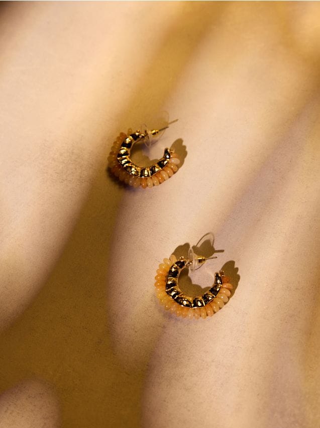 Earrings with gemstone details - RESERVED
