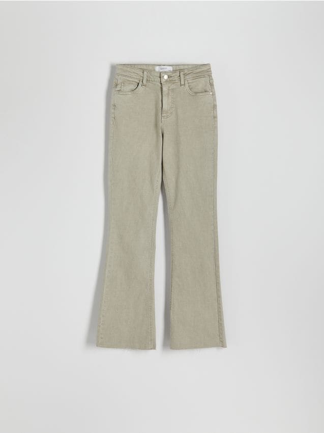 Reserved - blugi flare high waist - verde