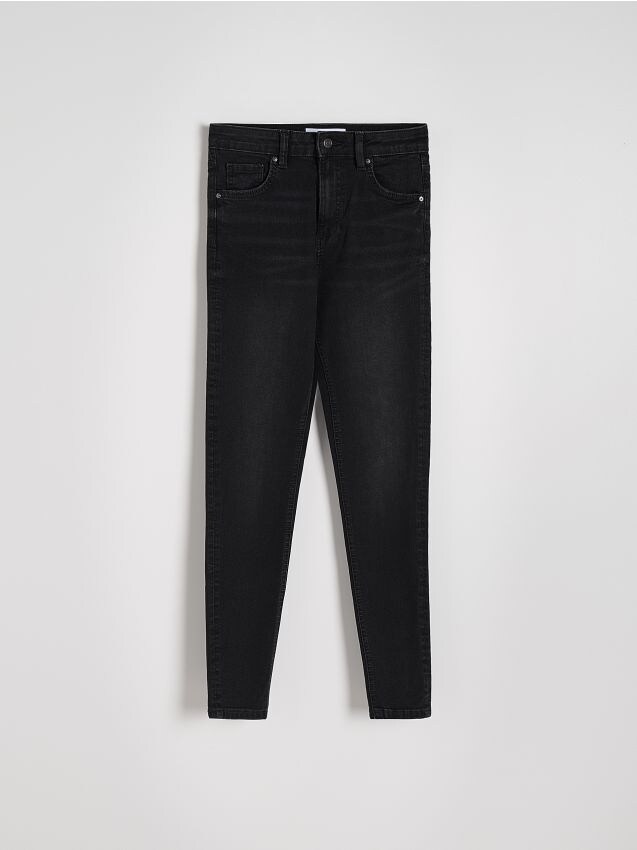 Reserved - blugi slim fit cu talie înaltă - negru