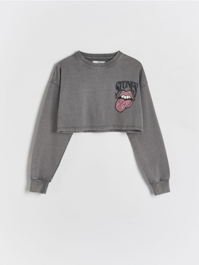 Reserved - girls` blouse - gri-închis