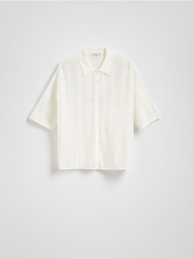 Knit shirt with viscose - RESERVED