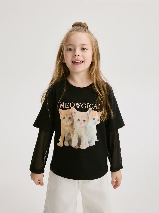 Reserved - tricou cu imprimeu - negru