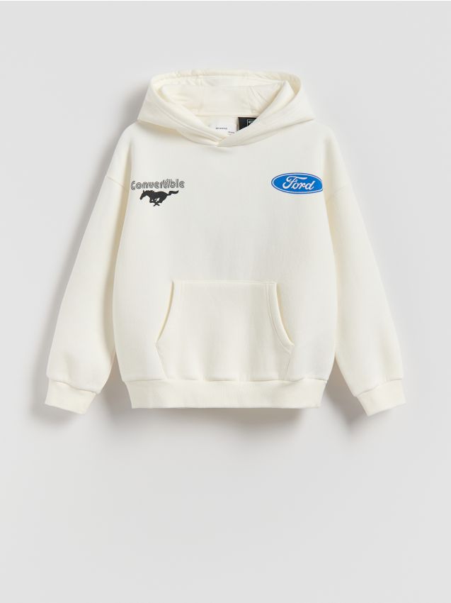 Reserved - Bluza din bumbac Ford - crem