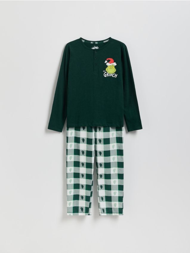 Grinch-pyjamassæt med juletema - RESERVED