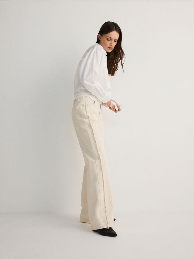 Reserved - ladies` jeans trousers - nude