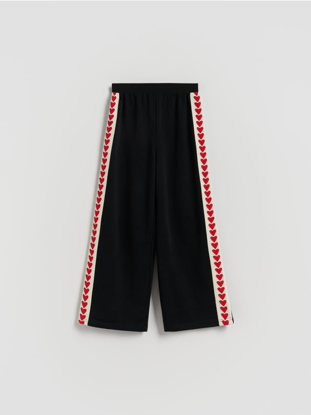Wide leg trousers with side straps - RESERVED