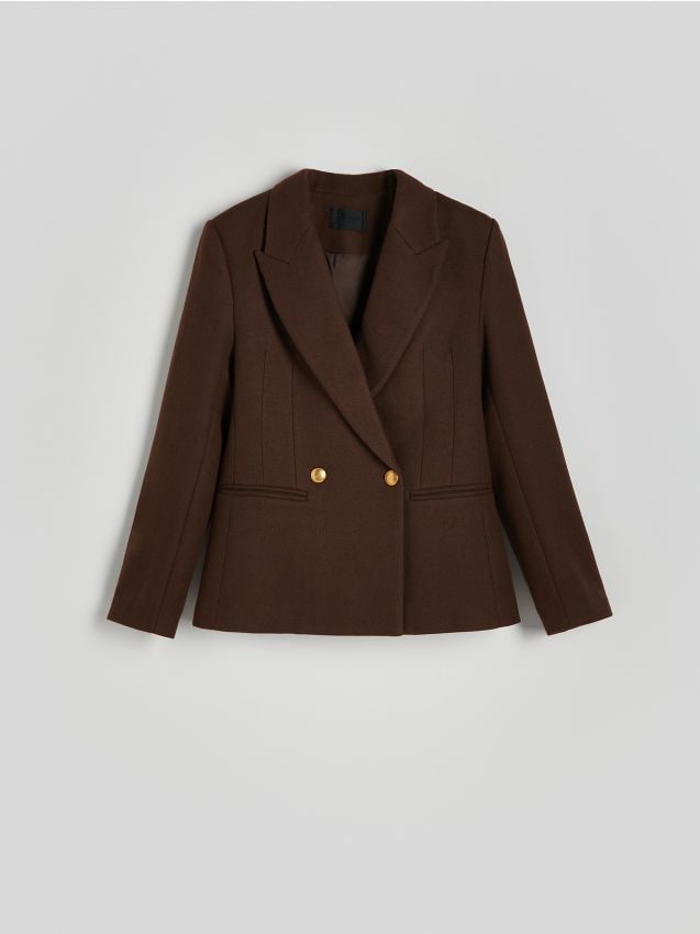 Blazer ajusté à la taille avec laine mélangée - RESERVED