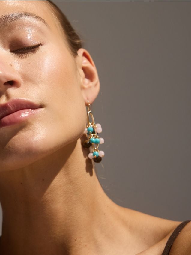 Earrings with gemstone details - RESERVED