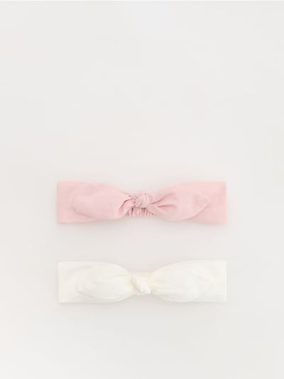 Cotton rich headbands with bow 2 pack