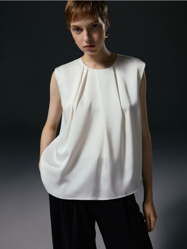 Top with decorative pleats - RESERVED