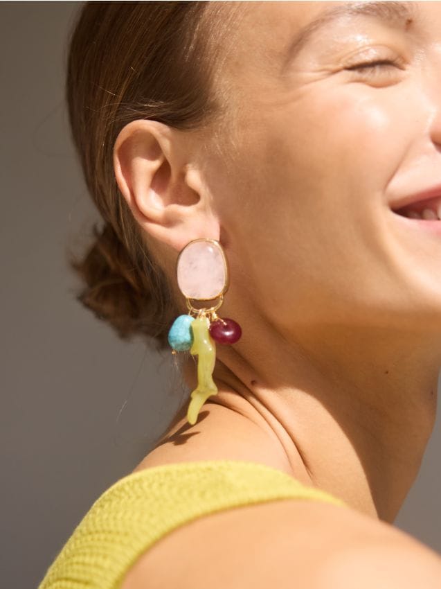Drop earrings with decorative stones - RESERVED