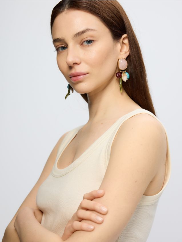 Drop earrings with decorative stones - RESERVED