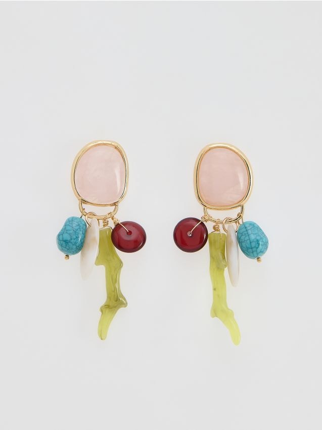 Drop earrings with decorative stones - RESERVED
