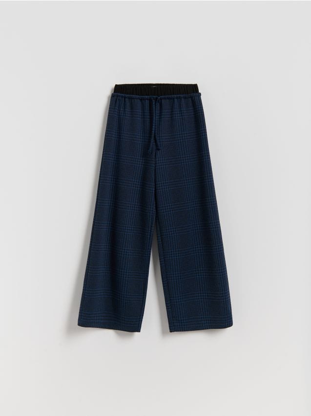 Reserved - Pantaloni largi în carouri - multicolor