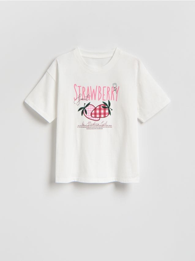 Reserved - T-shirt con stampa - panna